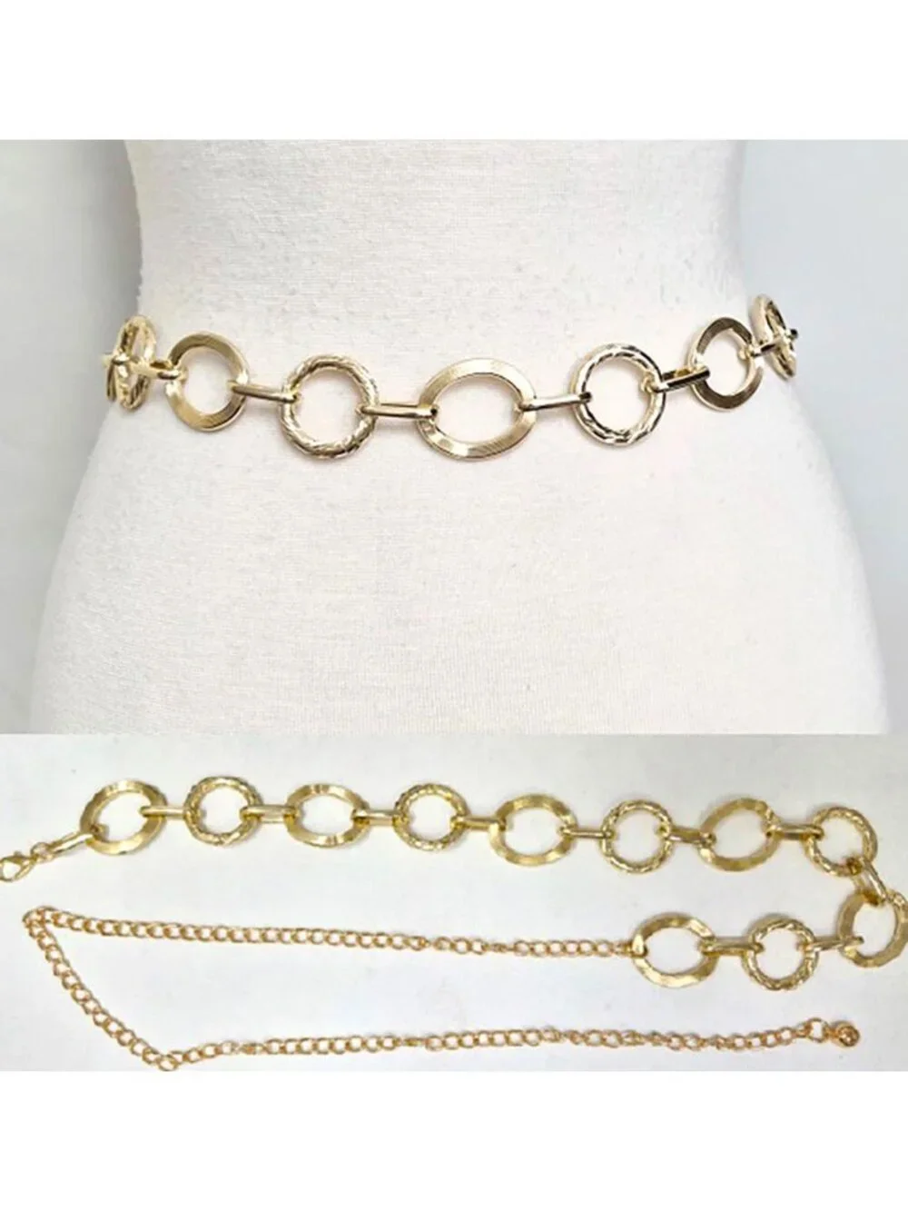 Tigerstars Gold Circle Link Waist Chain Belt